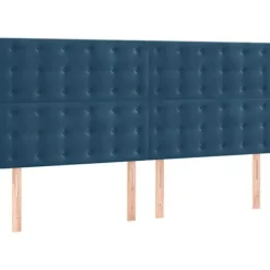 Maison Exclusive - Sengestel med lameller og mørkeblå madras 160x200cm Velours