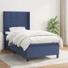 Maison Exclusive - Sengestel med springmadras Blå 90x200 cm Stof