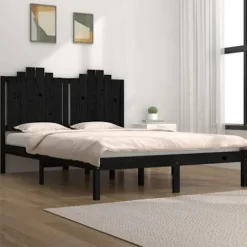 Maison Exclusive - Sengramme uden madras sort massivt træ 200x200 cm