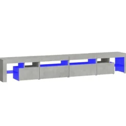 Maison Exclusive - TV-møbel med LED-lys Beton grå 260x36,5x40 cm