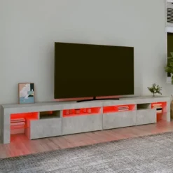 Maison Exclusive - TV-møbel med LED-lys Beton grå 260x36,5x40 cm