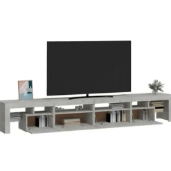Maison Exclusive - TV-møbel med LED-lys Beton grå 260x36,5x40 cm