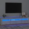 Maison Exclusive - TV-møbel med LED-lys Beton grå 195x35x40 cm