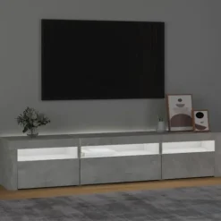 Maison Exclusive - TV-møbel med LED-lys Beton grå 195x35x40 cm
