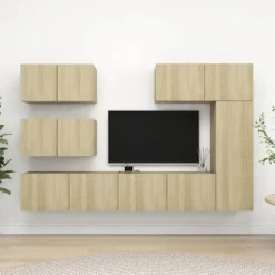 Maison Exclusive - TV-møbel sæt 6 stk Sonoma eg Ingeniørtræ Sonoma ek