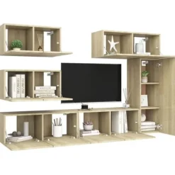 Maison Exclusive - TV-møbel sæt 6 stk Sonoma eg Ingeniørtræ Sonoma ek