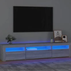 Maison Exclusive - TV-møbel med LED-lys Sonoma grå 195x35x40 cm