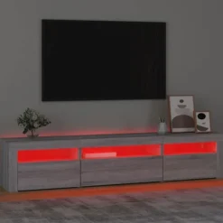 Maison Exclusive - TV-møbel med LED-lys Sonoma grå 195x35x40 cm