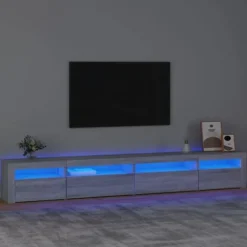 Maison Exclusive - TV-møbel med LED-lys Sonoma grå 270x35x40 cm