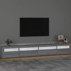 Maison Exclusive - TV-møbel med LED-lys Sonoma grå 270x35x40 cm