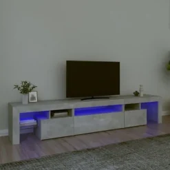 Maison Exclusive - TV-møbel med LED-lys Beton grå 215x36,5x40 cm