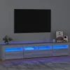 Maison Exclusive - TV-møbel med LED-lys Sonoma grå 210x35x40 cm