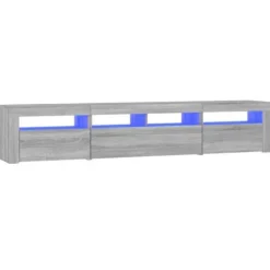 Maison Exclusive - TV-møbel med LED-lys Sonoma grå 210x35x40 cm