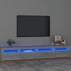 Maison Exclusive - TV-møbel med LED-lys Sonoma grå 240x35x40 cm