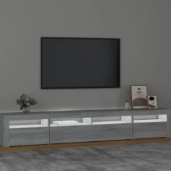 Maison Exclusive - TV-møbel med LED-lys Sonoma grå 240x35x40 cm
