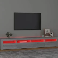 Maison Exclusive - TV-møbel med LED-lys Sonoma grå 240x35x40 cm