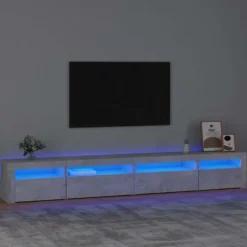 Maison Exclusive - TV-møbel med LED-lys Beton grå 270x35x40 cm