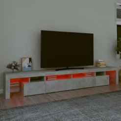 Maison Exclusive - TV-møbel med LED-lys Beton grå 260x36,5x40 cm