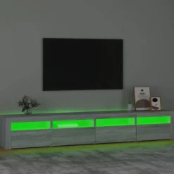 Maison Exclusive - TV-møbel med LED-lys Sonoma grå 240x35x40 cm