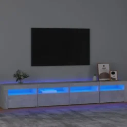 Maison Exclusive - TV-møbel med LED-lys Beton grå 240x35x40 cm