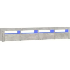 Maison Exclusive - TV-møbel med LED-lys Beton grå 240x35x40 cm