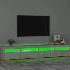 Maison Exclusive - TV-møbel med LED-lys Beton grå 240x35x40 cm