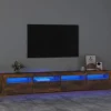 Maison Exclusive - TV-møbel med LED-lys, røgfyldt eg 240x35x40 cm