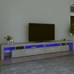 Maison Exclusive - TV-møbel med LED-lys Beton grå 290x36,5x40 cm