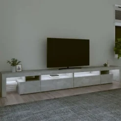 Maison Exclusive - TV-møbel med LED-lys Beton grå 290x36,5x40 cm