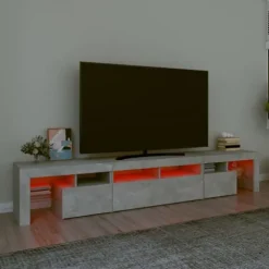 Maison Exclusive - TV-møbel med LED-lys Beton grå 230x36,5x40 cm