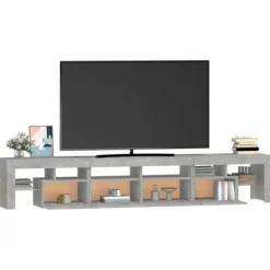 Maison Exclusive - TV-møbel med LED-lys Beton grå 230x36,5x40 cm