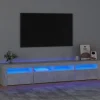 Maison Exclusive - TV-møbel med LED-lys Beton grå 210x35x40 cm