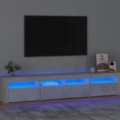 Maison Exclusive - TV-møbel med LED-lys Beton grå 210x35x40 cm