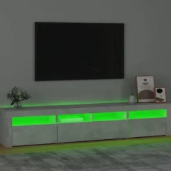 Maison Exclusive - TV-møbel med LED-lys Beton grå 210x35x40 cm