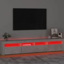 Maison Exclusive - TV-møbel med LED-lys Beton grå 210x35x40 cm