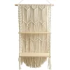 Makrame Væghængt Hylde Boho Træ Flydende Hylder Makrame Tapestry Rack