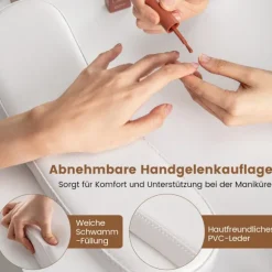 Manicurebord med skuffeskabe & Håndledsstøtte manicure bord hvid