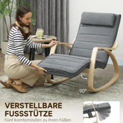 Massagegyngestol med lændevarme, 3 tilstande, grå