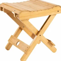 Massivt Træ Foldeskammel - Bærbar Skammel til Hjemmet, Gaming, Fiskeri, Fungerer i Soveværelser, Have, Træ, 29x28x26 cm
