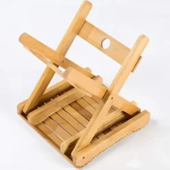 Massivt Træ Foldeskammel - Bærbar Skammel til Hjemmet, Gaming, Fiskeri, Fungerer i Soveværelser, Have, Træ, 29x28x26 cm