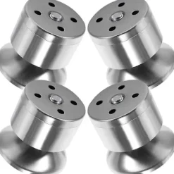 Møbelben Metal Hardware Fod Højdejusterbare Møbelejere 4 stk. Sølv Firkantet Design