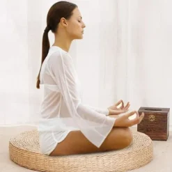 Meditationsmåtte Tatami måtten gulvmåtte strå yogamåtte meditations pude