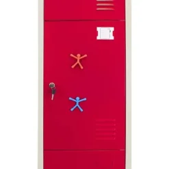 Metal garderobeskabe - MONSTERSHOP - 3 døre - Rød - Robust stål - 45x38x180cm Röd