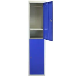 Metallic Skab - Gym Garderobe - 2 Døre - 45 x 38 x 180 cm - Blå
