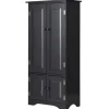 Midiskab, sideskab, highboard, højskab, træ, sort, 59 x 32 x 123 cm