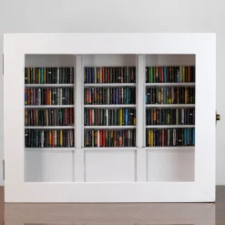 Mini Bibliotek Anti- Bogreol Træ Miniature Ornament Dukkehjem A
