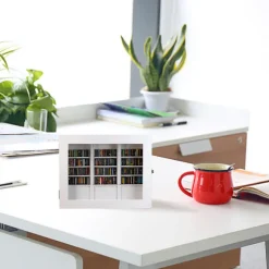 Mini Bibliotek Anti- Bogreol Træ Miniature Ornament Dukkehjem A