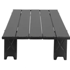 Mini bærbar aluminiumslegering foldebord udendørs camping BBQ picnicbord sort