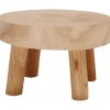 Mini Rund Naturlig Træskammel, Blomsterpotteholder, Haveskammel - 8,9 cm Høj Naturligt Træ