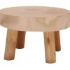 Mini Rund Naturlig Træskammel, Blomsterpottestativ, Haveskammel - 3,5" Høj Naturligt Træ